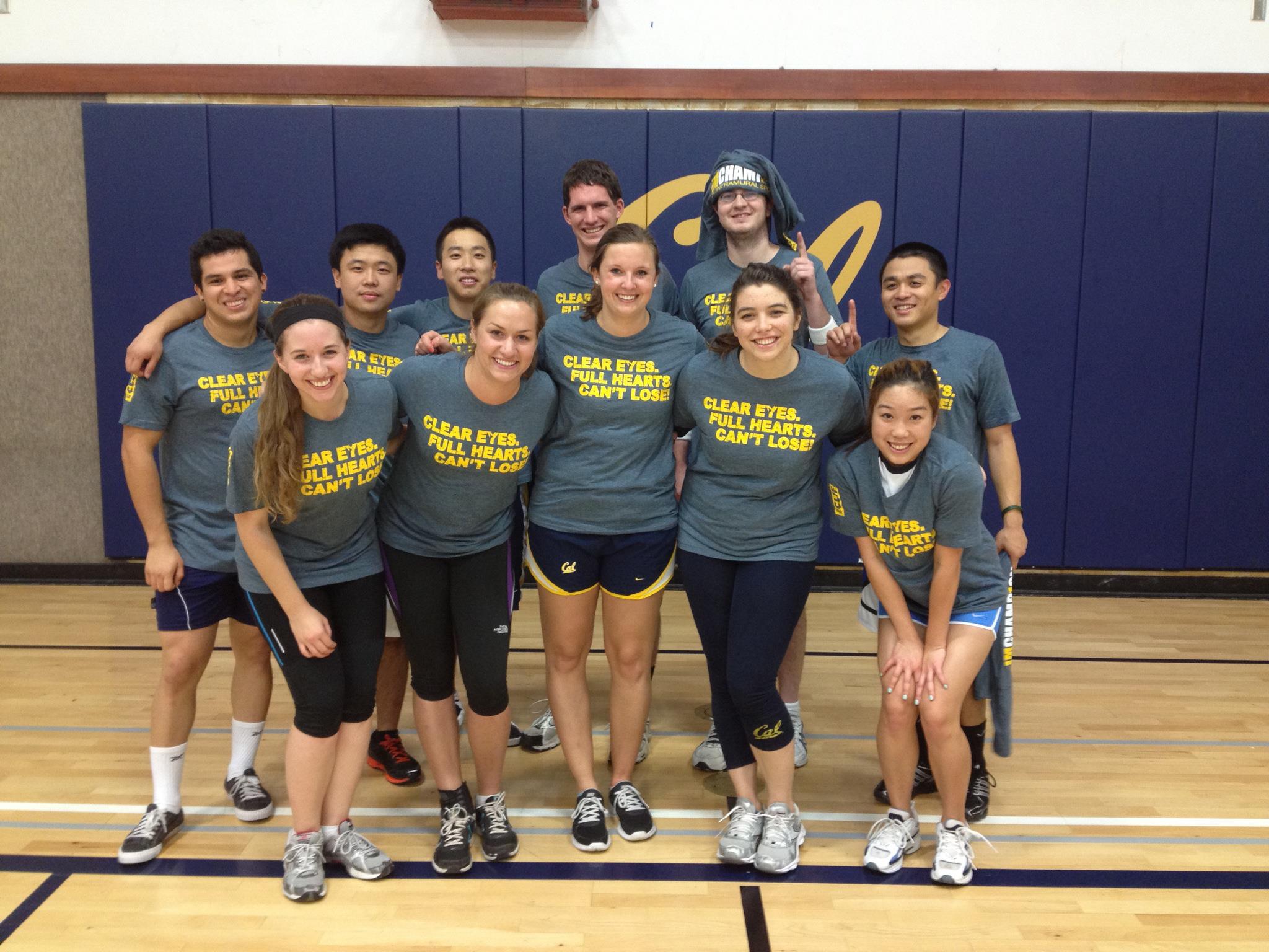 Fraternity men and women played dodgeball